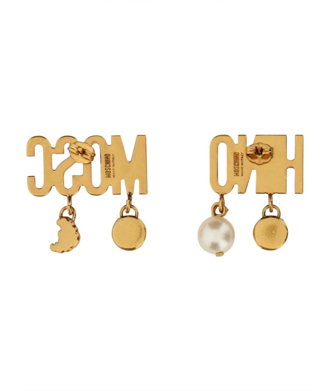 MOSCHINO Золотые латунные серьги, фото 2