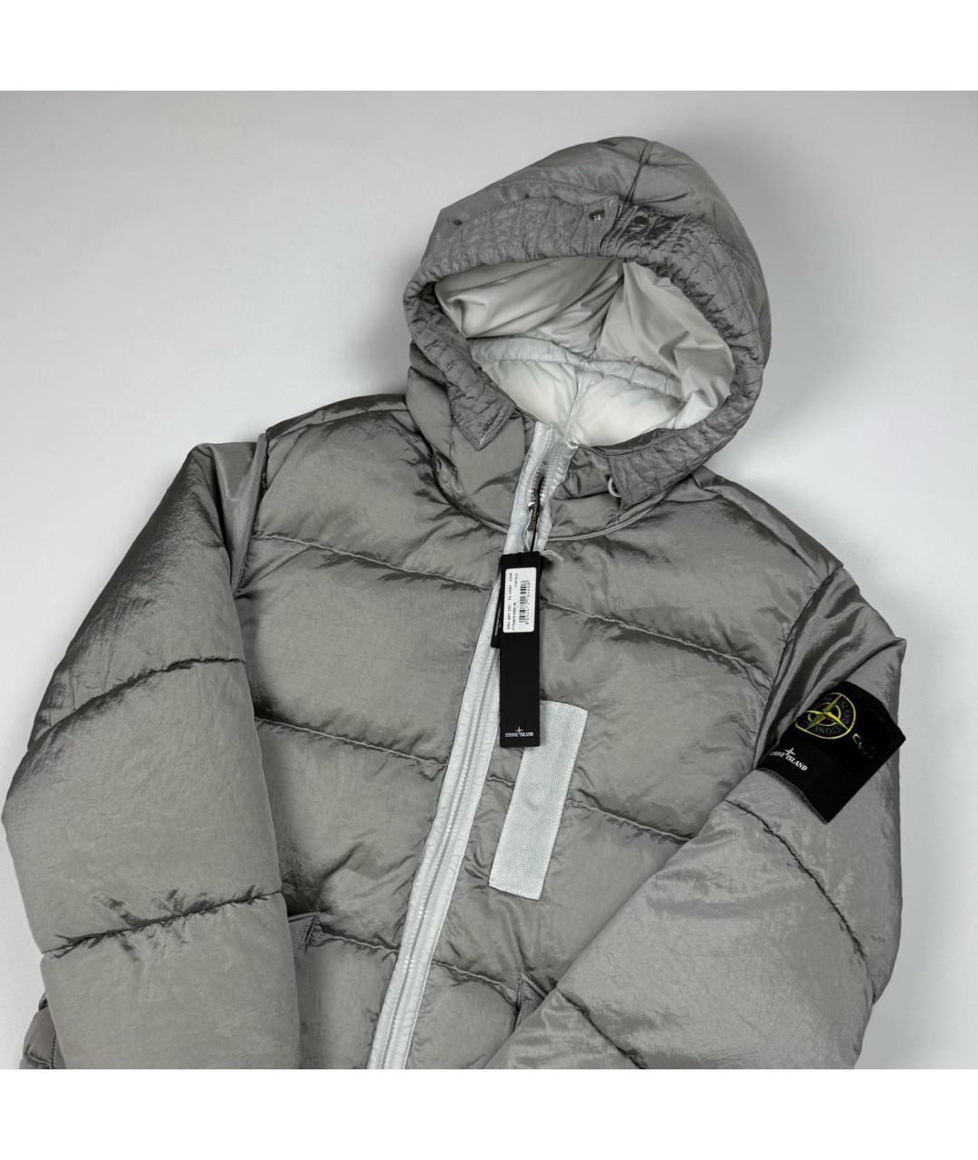 STONE ISLAND Серый пуховик, фото 2