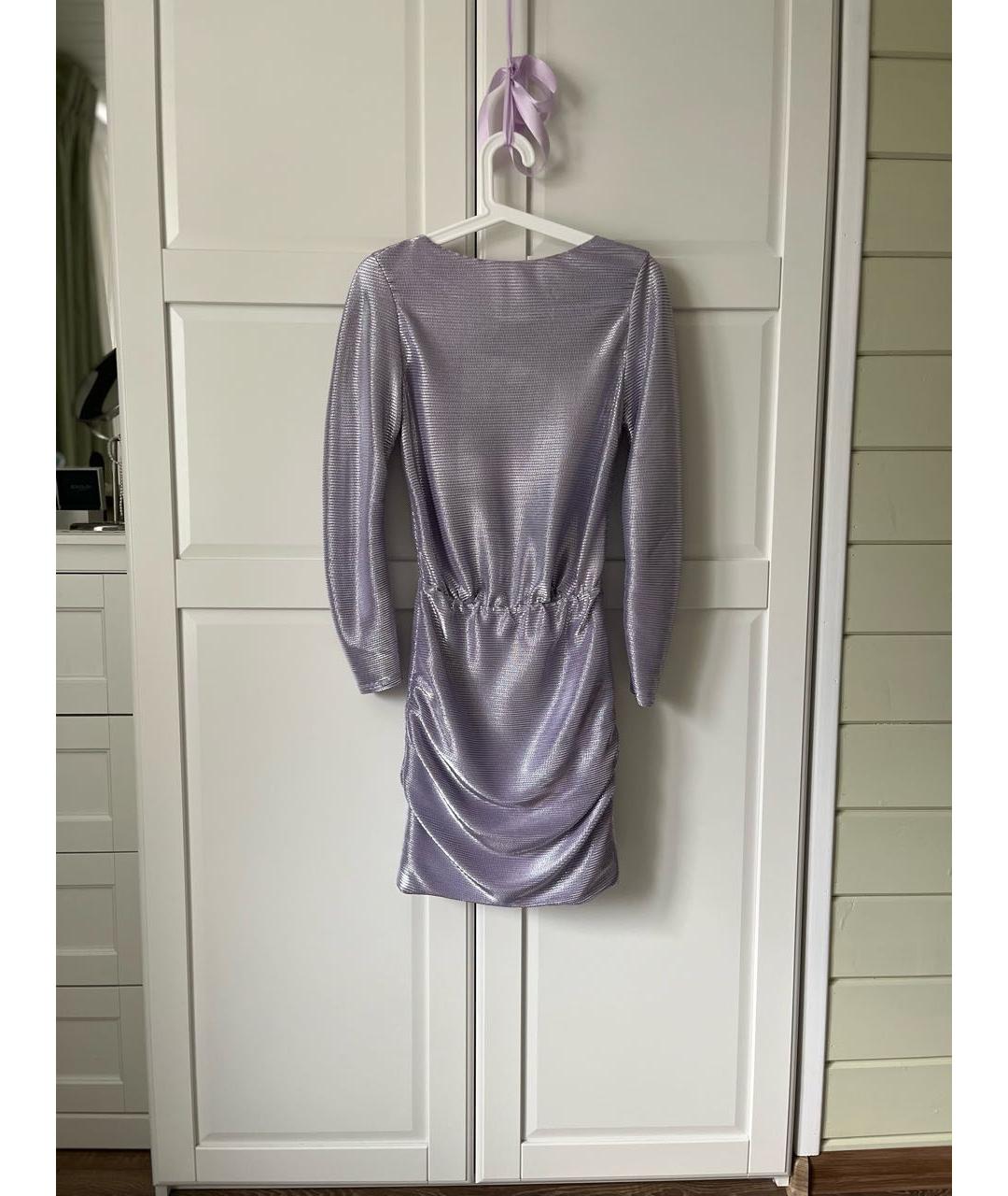 MAJE Фиолетовое полиэстеровое коктейльное платье, фото 9
