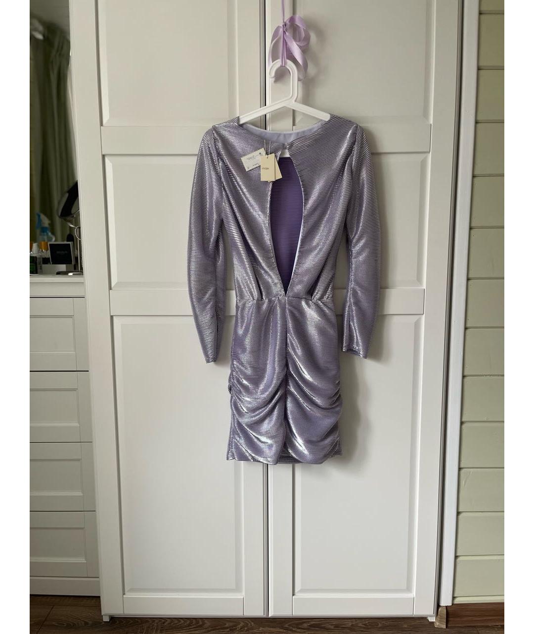 MAJE Фиолетовое полиэстеровое коктейльное платье, фото 2