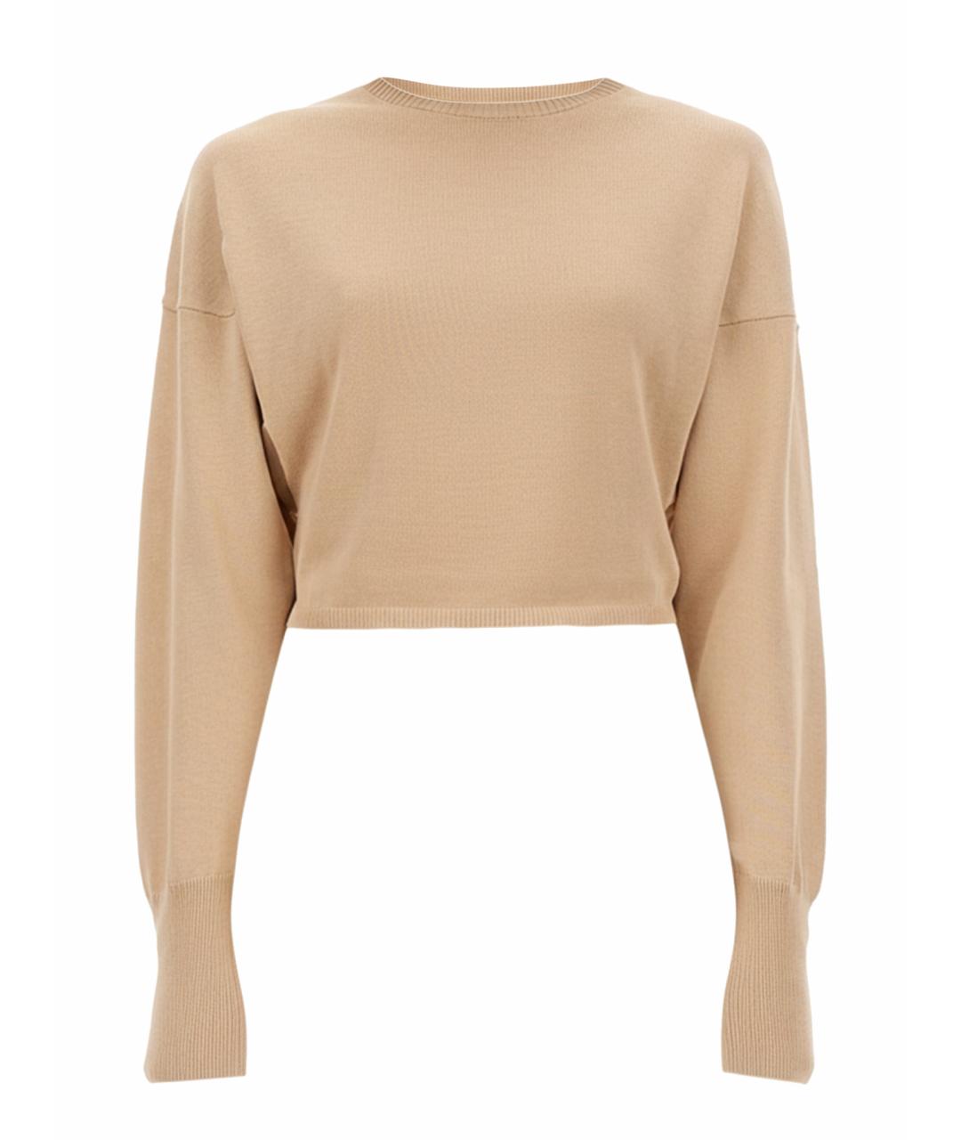 ALYSI Бежевый хлопковый джемпер / свитер, фото 1