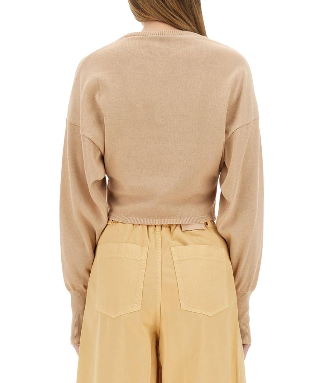 ALYSI Бежевый хлопковый джемпер / свитер, фото 3