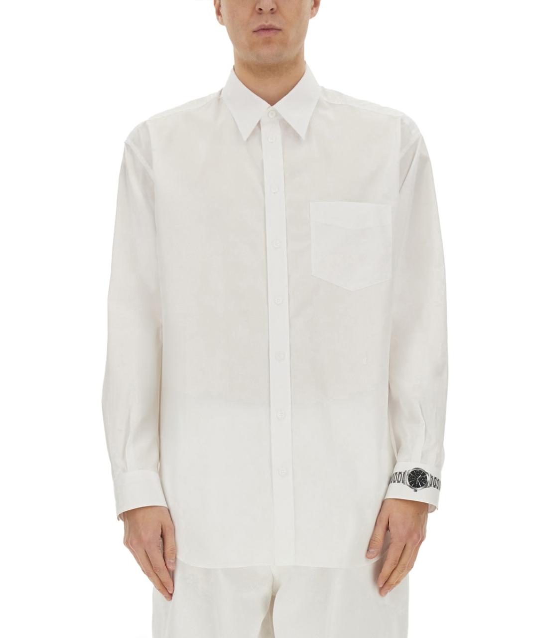MOSCHINO Белая хлопковая кэжуал рубашка, фото 5