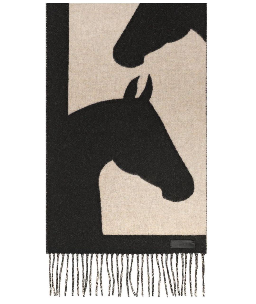 HERMES Бежевый кашемировый шарф, фото 2