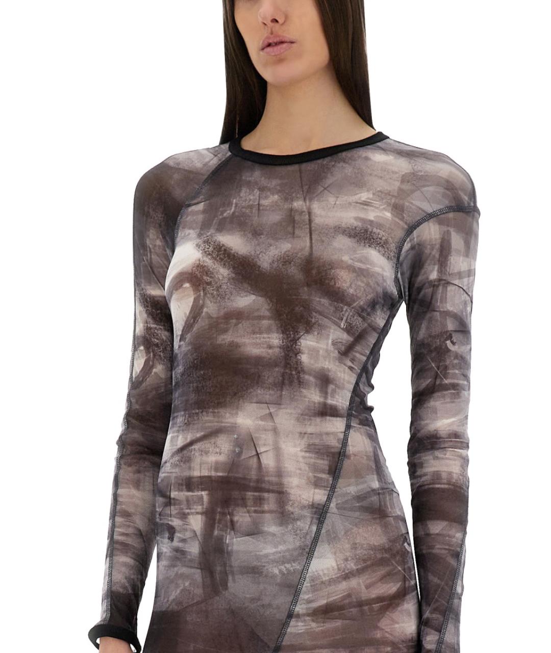 HELMUT LANG Серое полиамидовое коктейльное платье, фото 3