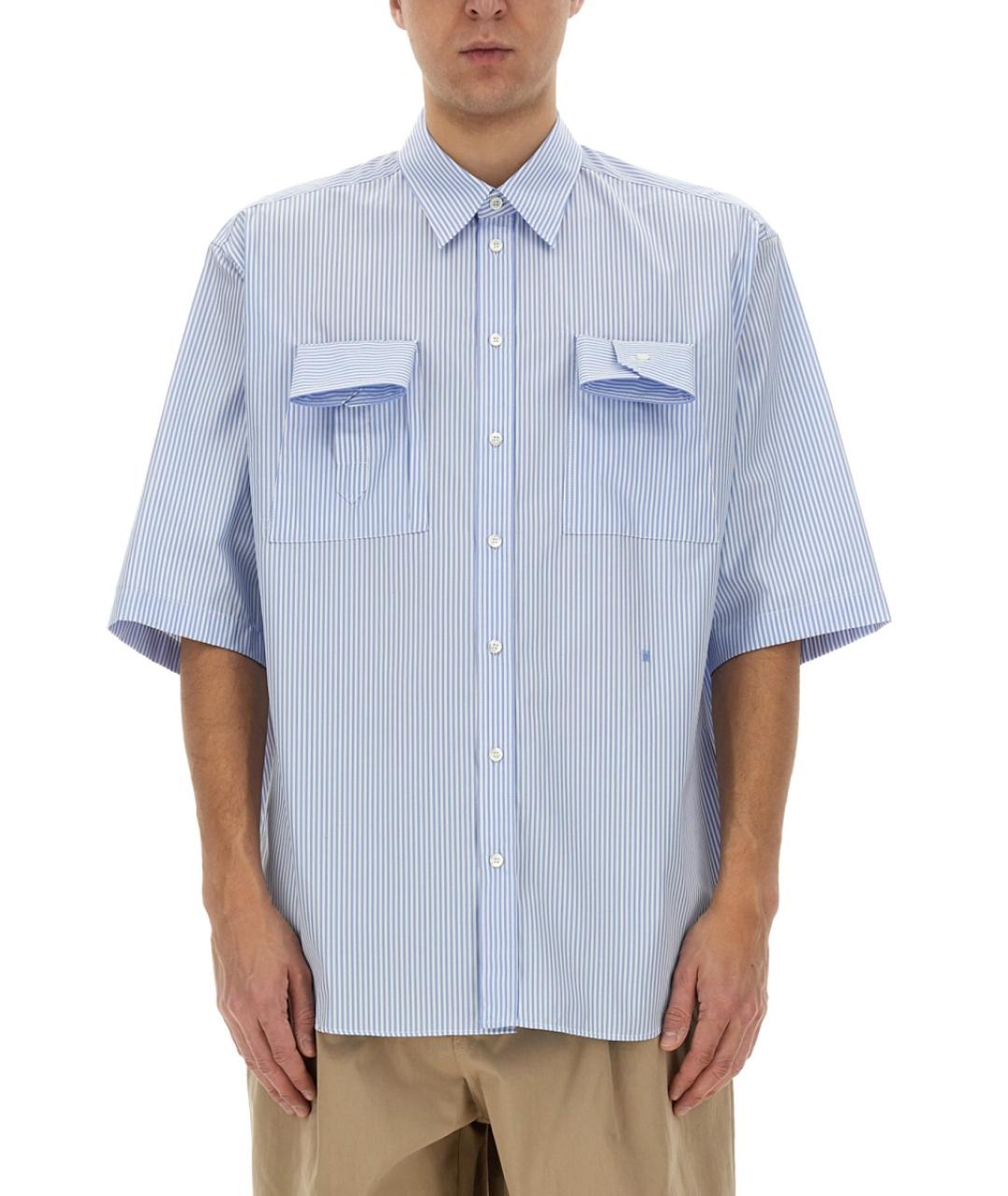 MOSCHINO Голубая хлопковая кэжуал рубашка, фото 2