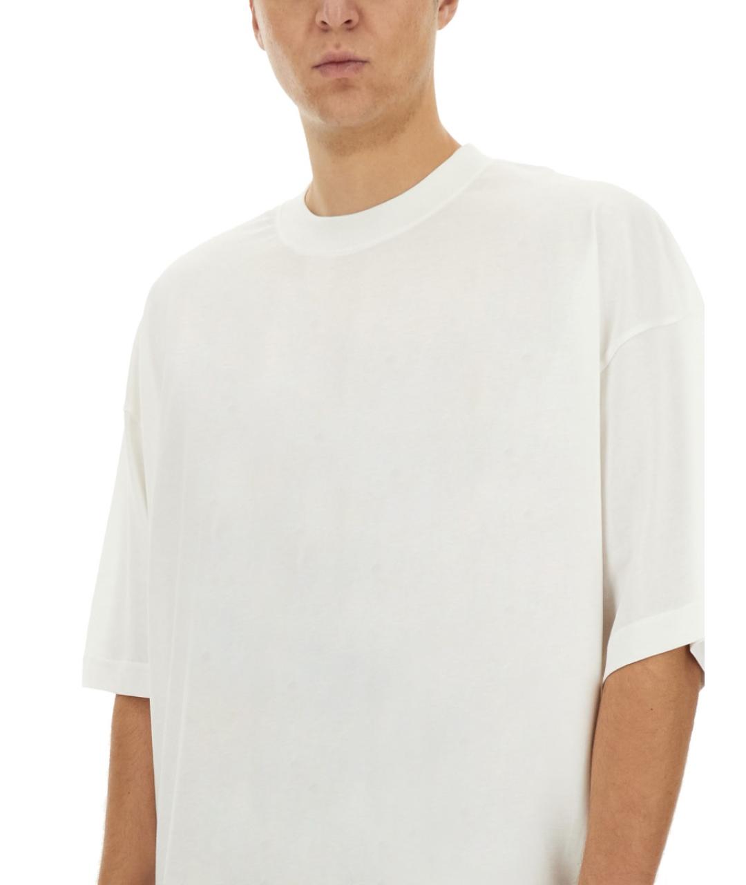 STUDIO NICHOLSON Белая хлопковая футболка, фото 4