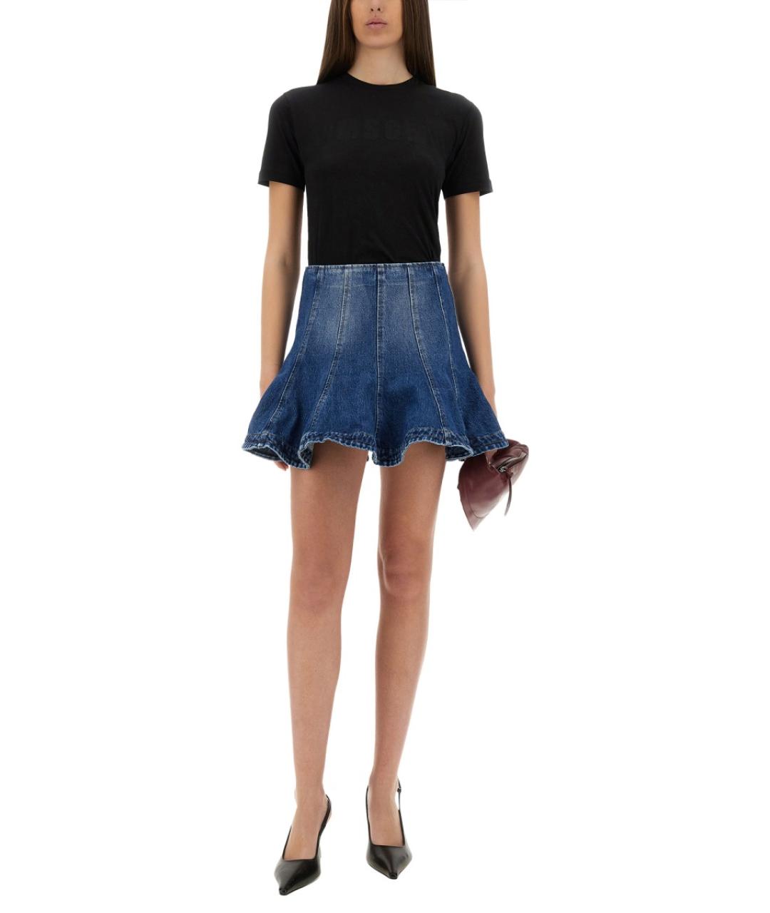 MSGM Черная хлопковая футболка, фото 2