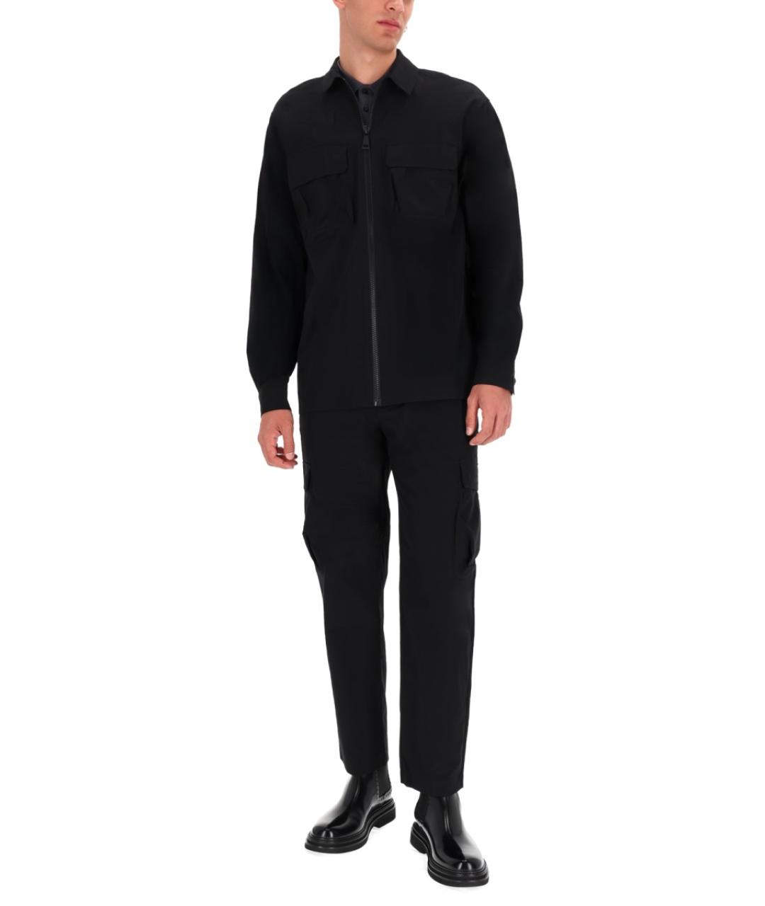 VERSACE JEANS COUTURE Черные полиэстеровые повседневные брюки, фото 2