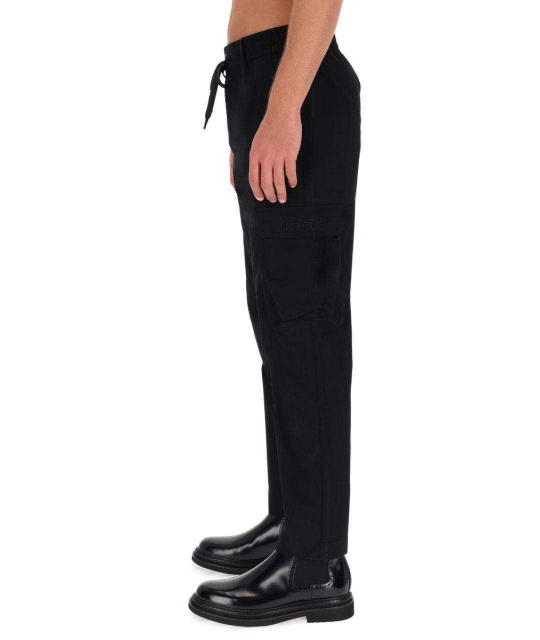 VERSACE JEANS COUTURE Черные полиэстеровые повседневные брюки, фото 3