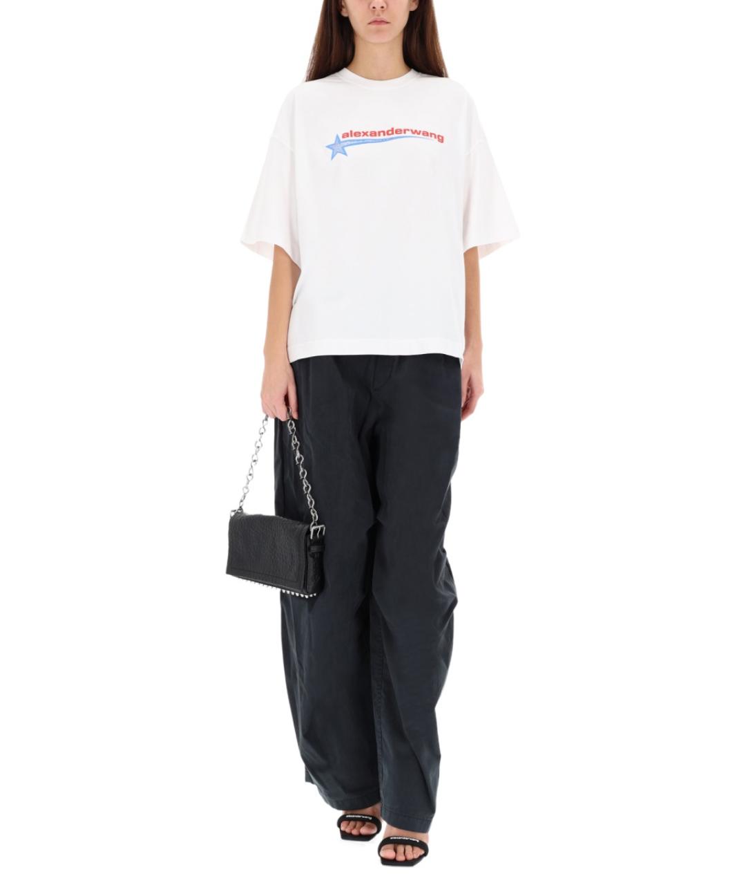 ALEXANDER WANG Черные хлопковые прямые брюки, фото 3