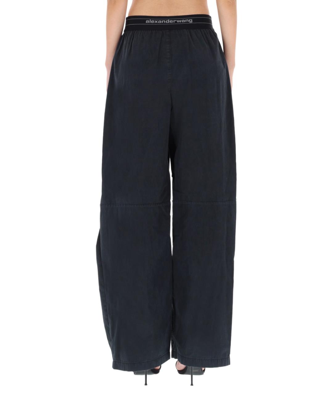 ALEXANDER WANG Черные хлопковые прямые брюки, фото 5