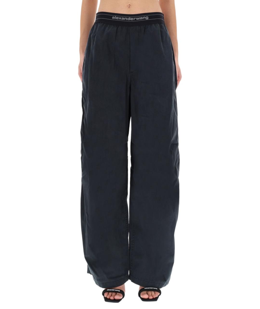 ALEXANDER WANG Черные хлопковые прямые брюки, фото 2