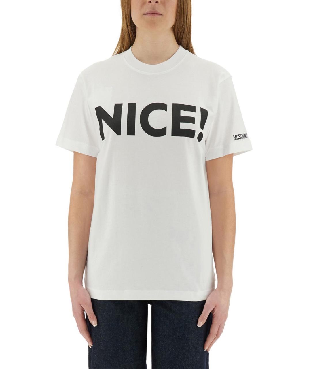 MOSCHINO Белая хлопковая футболка, фото 2