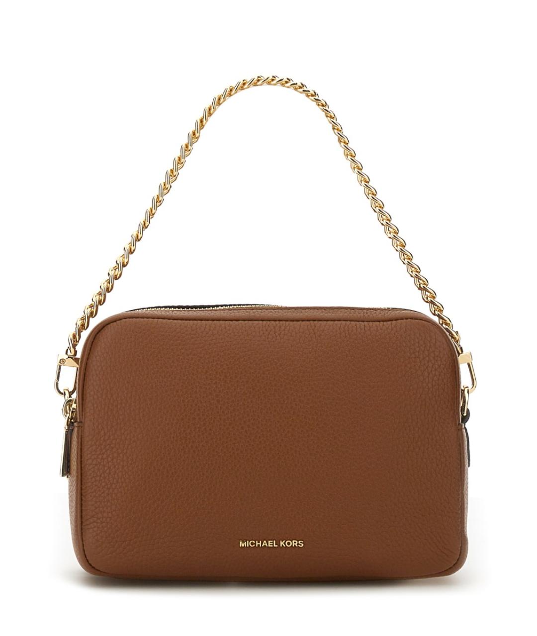 MICHAEL KORS Коричневая кожаная сумка через плечо, фото 1