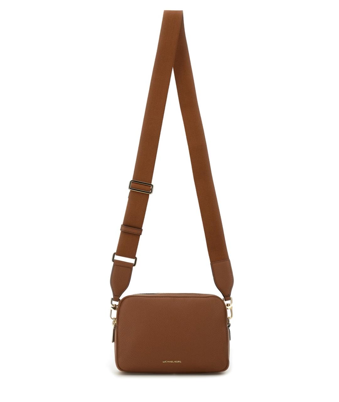 MICHAEL KORS Коричневая кожаная сумка через плечо, фото 4