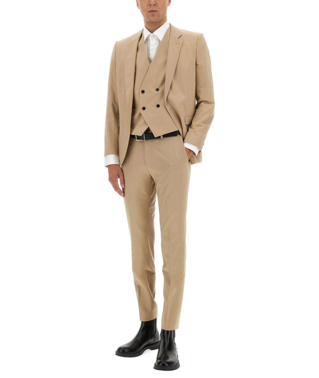 HUGO Бежевый классический костюм, фото 2