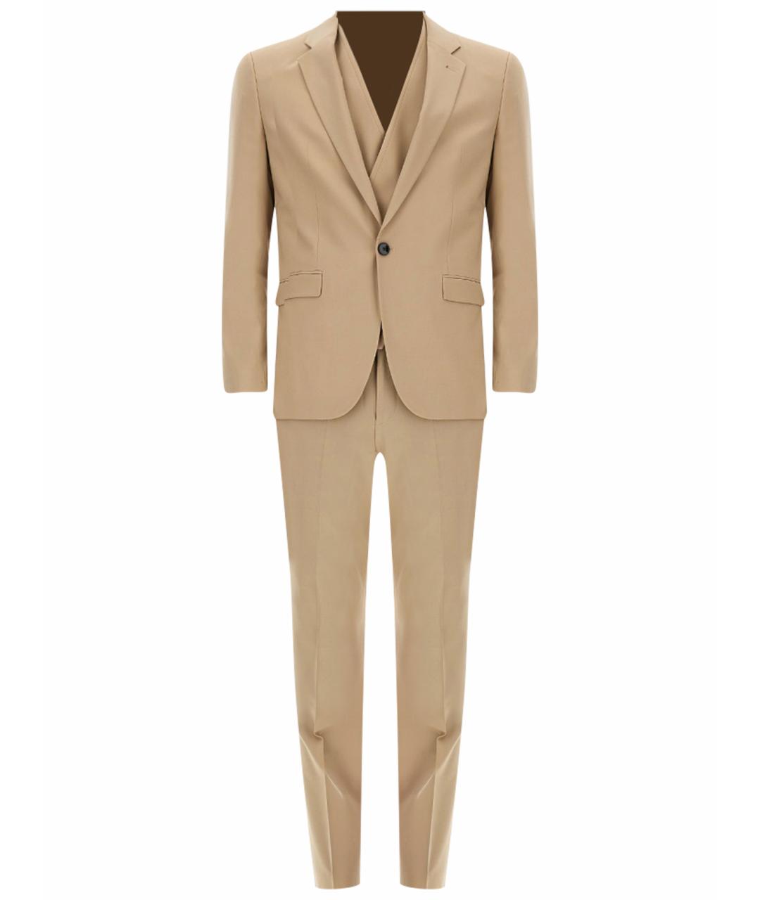 HUGO Бежевый классический костюм, фото 1