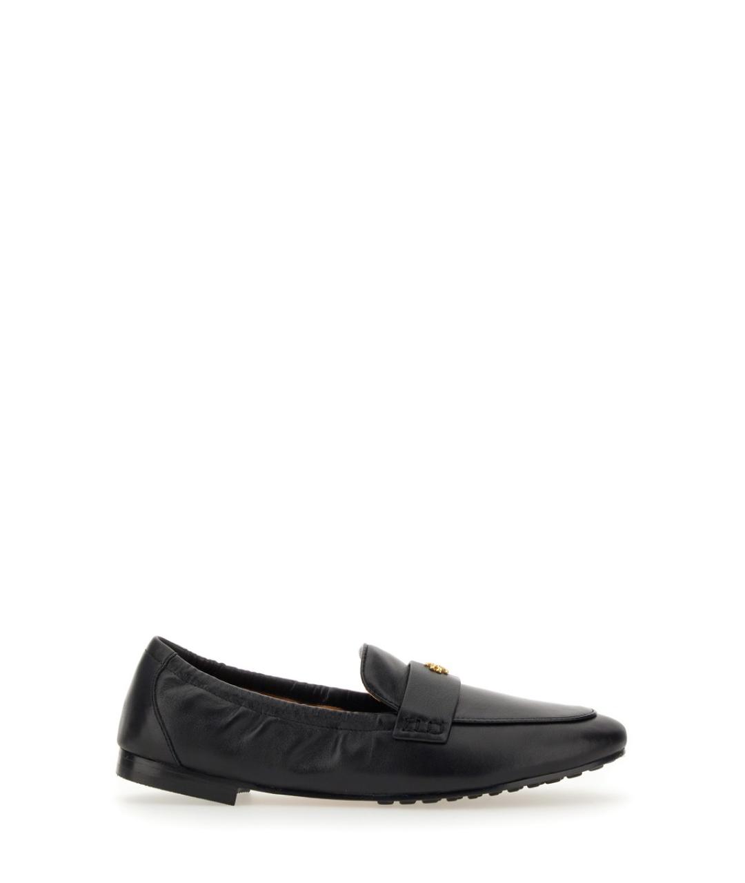 TORY BURCH Черные кожаные лоферы, фото 1