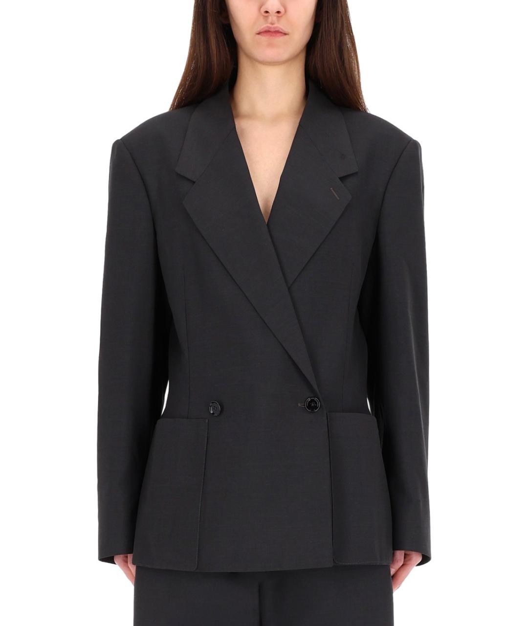 LEMAIRE Серый полиэстеровый жакет/пиджак, фото 4