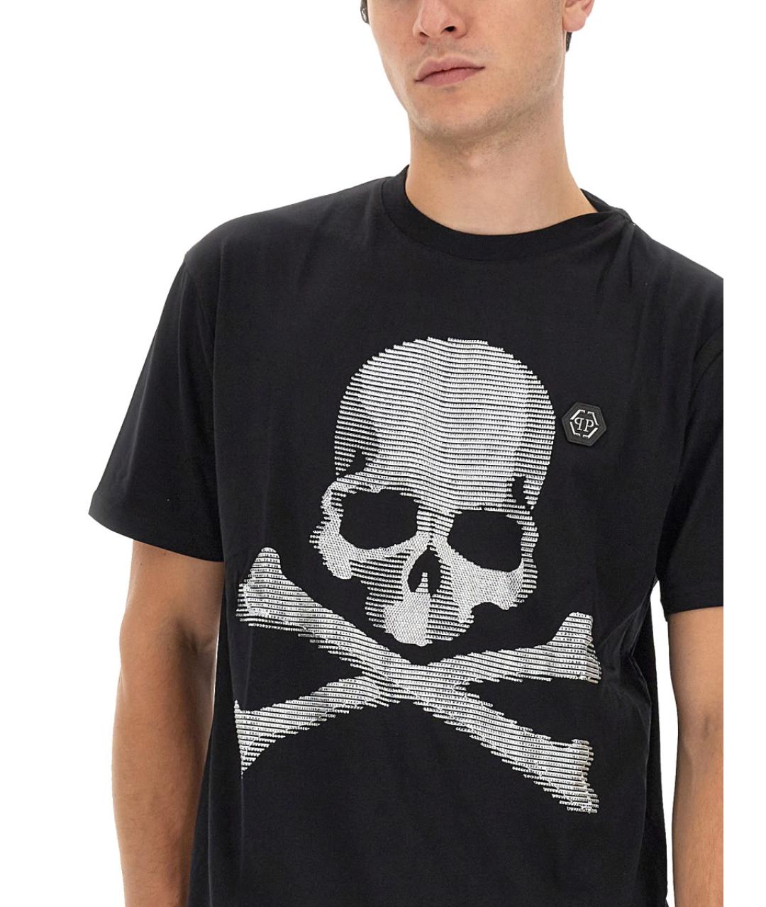 PHILIPP PLEIN Черная хлопковая футболка, фото 4