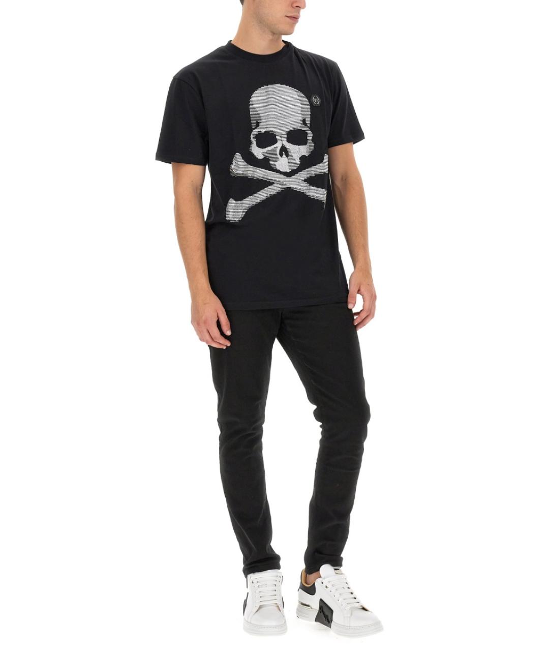 PHILIPP PLEIN Черная хлопковая футболка, фото 2