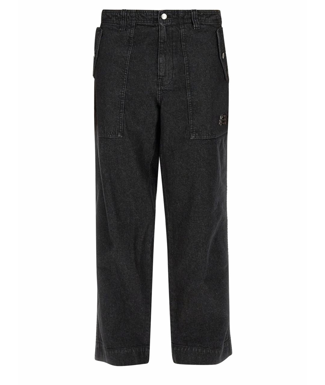 MAISON KITSUNE Черные хлопковые прямые джинсы, фото 1