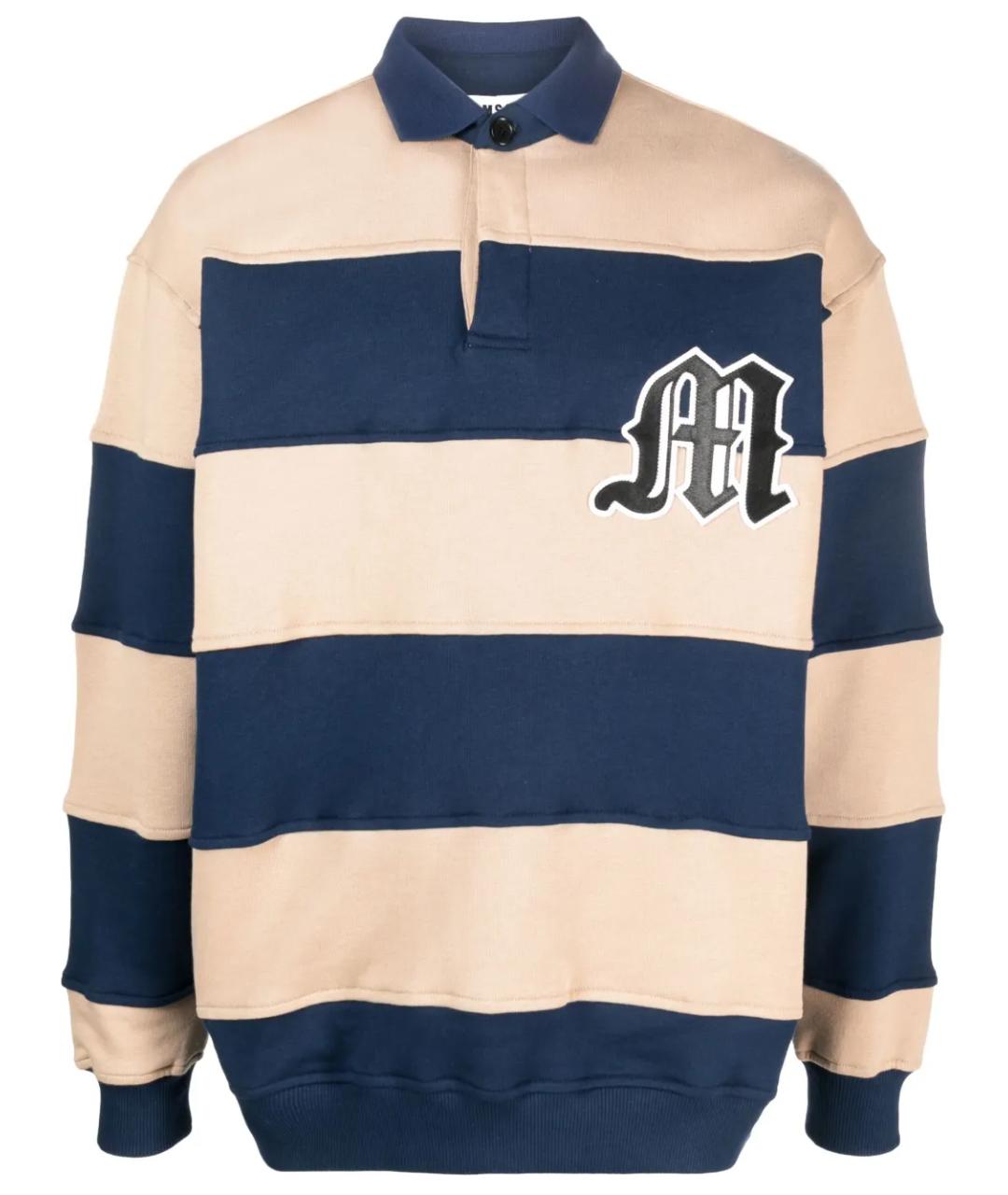 MSGM Мульти хлопковое поло с длинным рукавом, фото 1