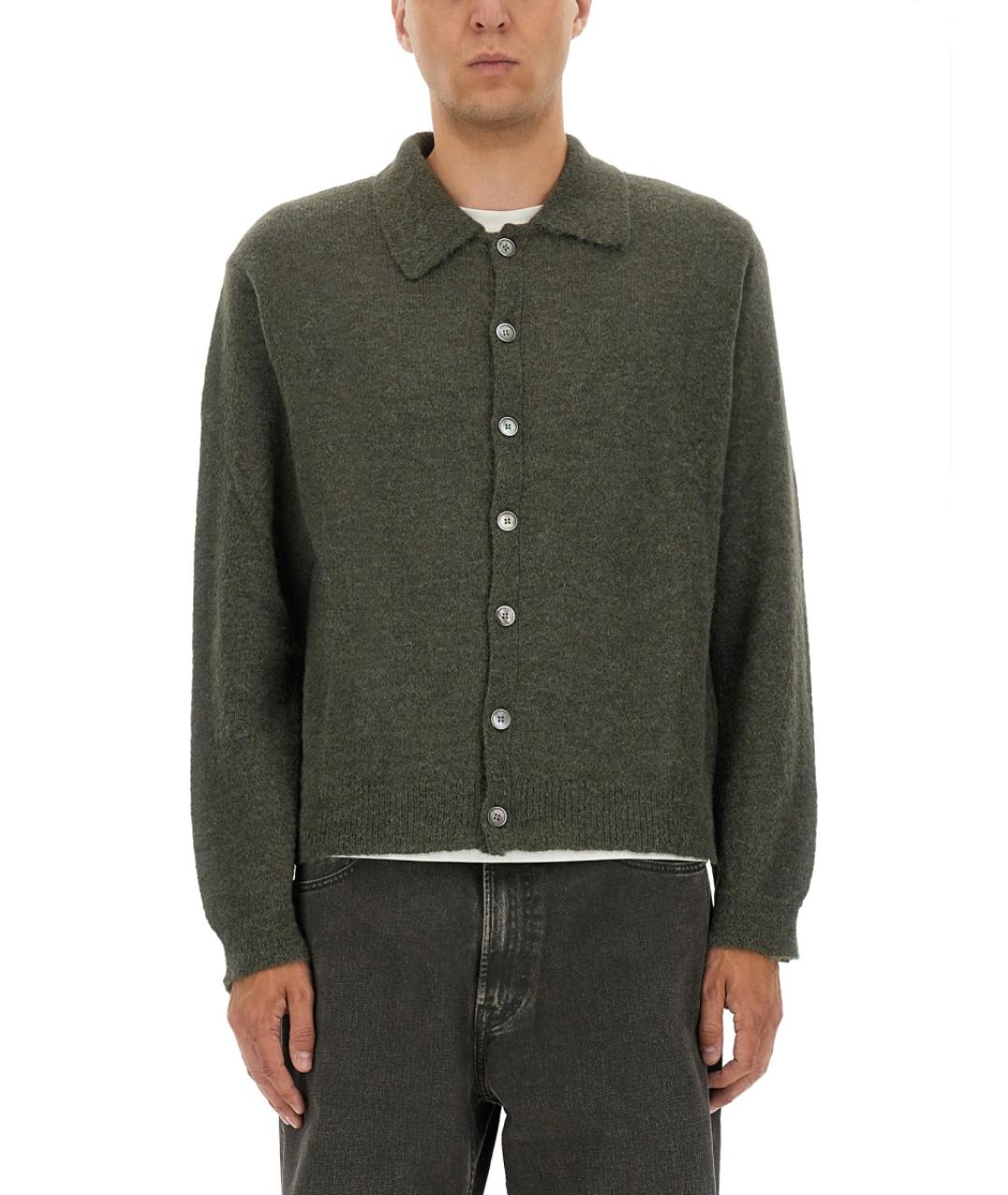 OUR LEGACY Зеленый шерстяной кардиган, фото 5