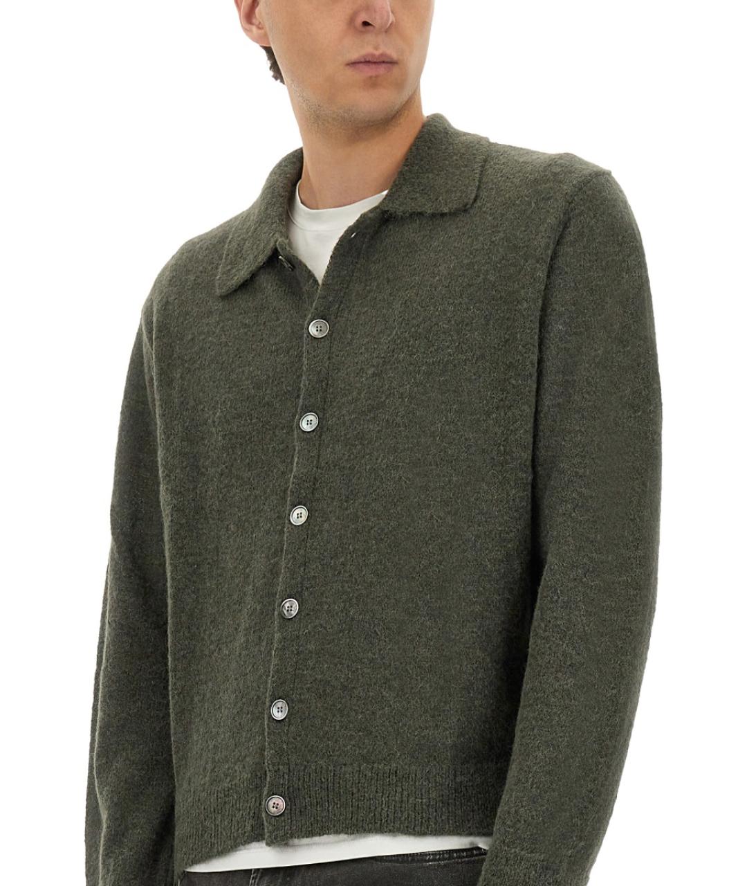 OUR LEGACY Зеленый шерстяной кардиган, фото 4