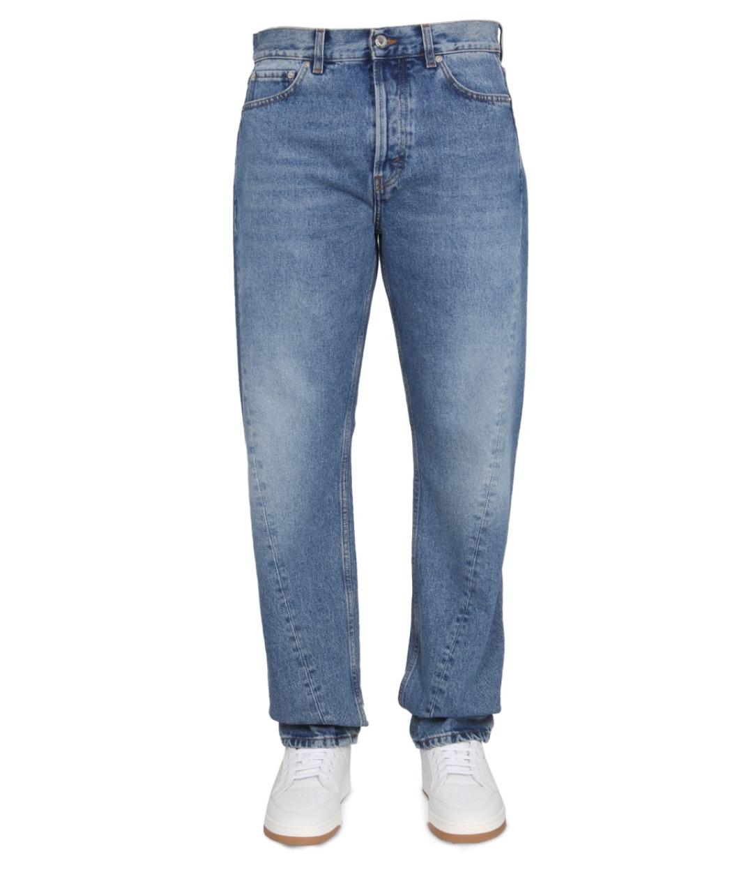 SEFR Синие хлопковые прямые джинсы, фото 5