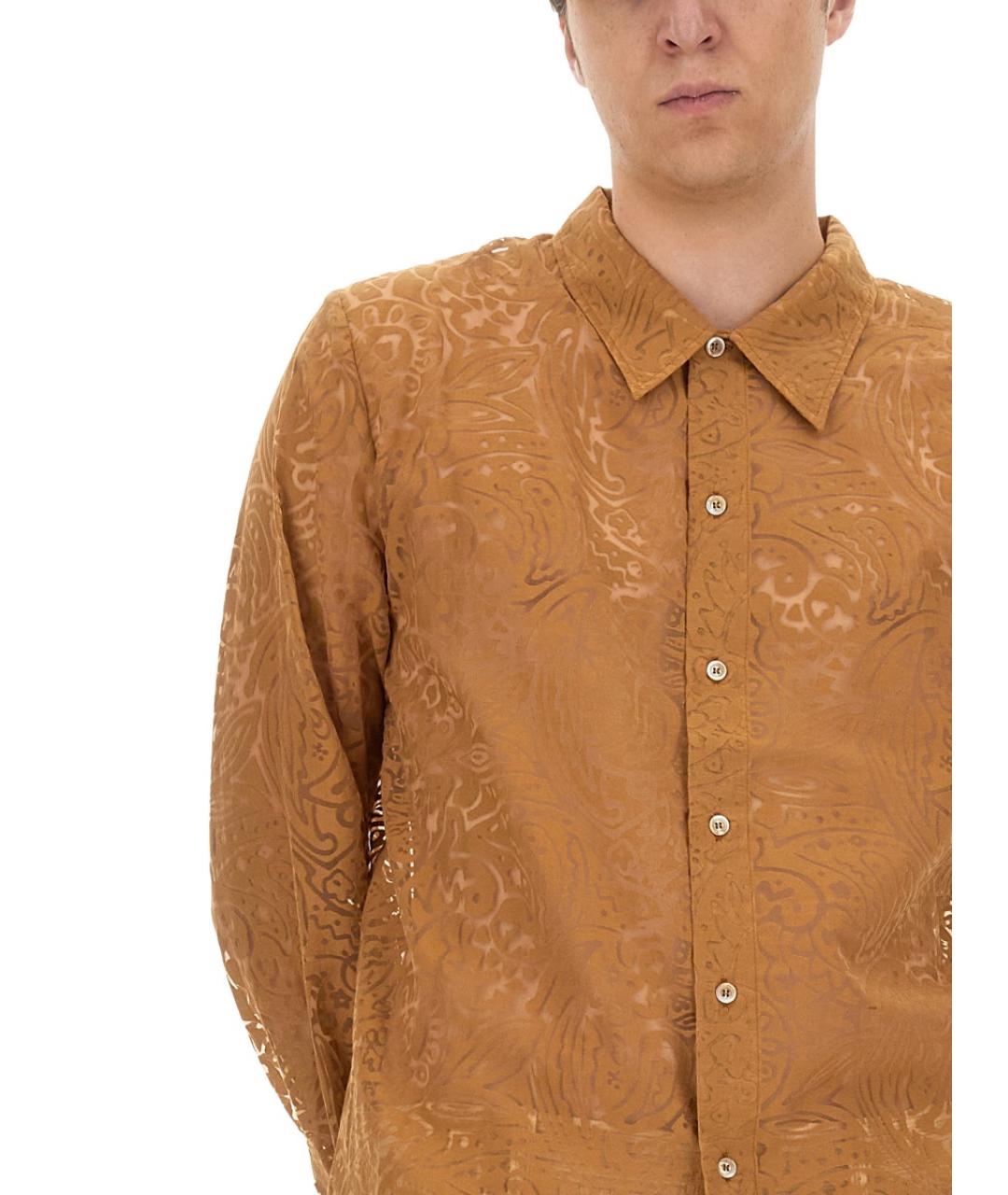 SEFR Коричневая хлопковая кэжуал рубашка, фото 4