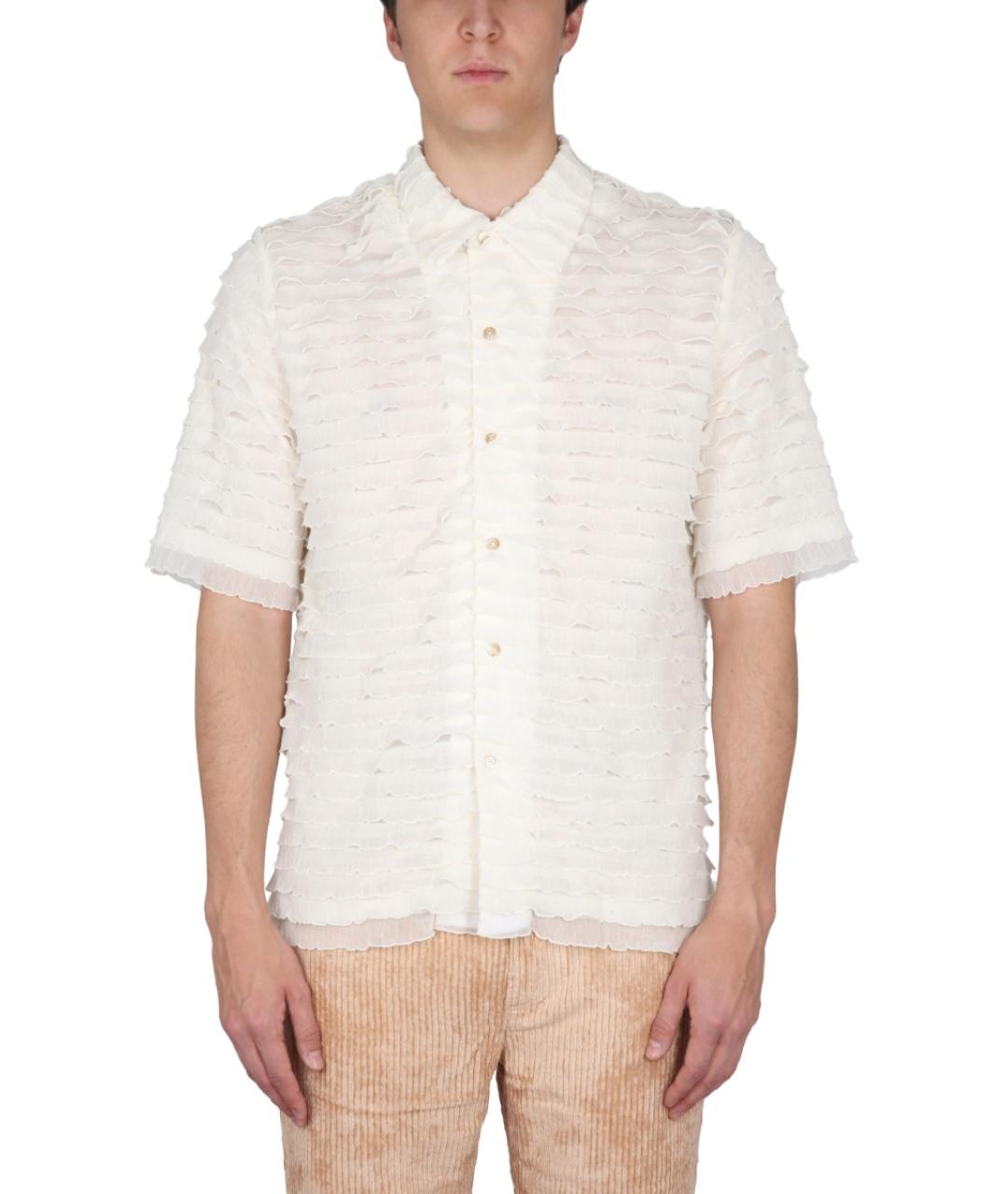 SEFR Белая хлопко-полиэстеровая кэжуал рубашка, фото 5