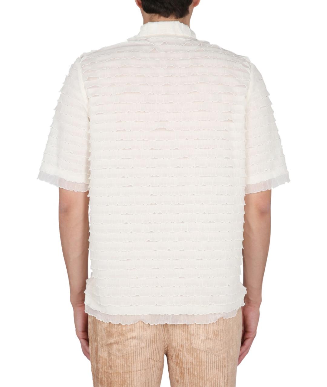 SEFR Белая хлопко-полиэстеровая кэжуал рубашка, фото 3