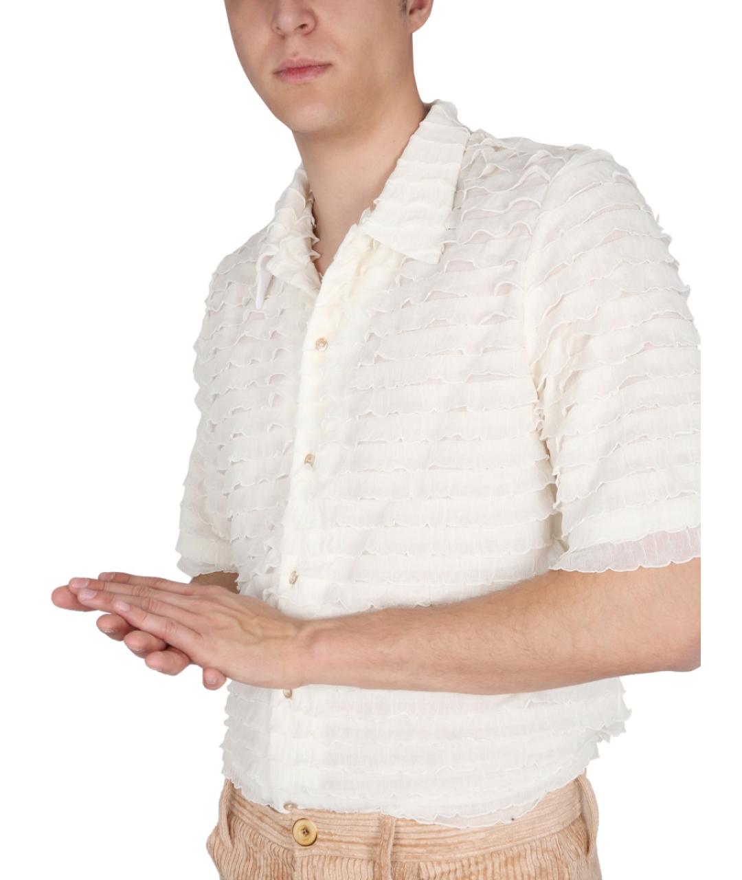 SEFR Белая хлопко-полиэстеровая кэжуал рубашка, фото 4