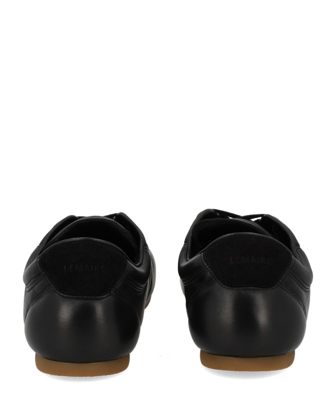 LEMAIRE Черные кожаные низкие кроссовки / кеды, фото 3