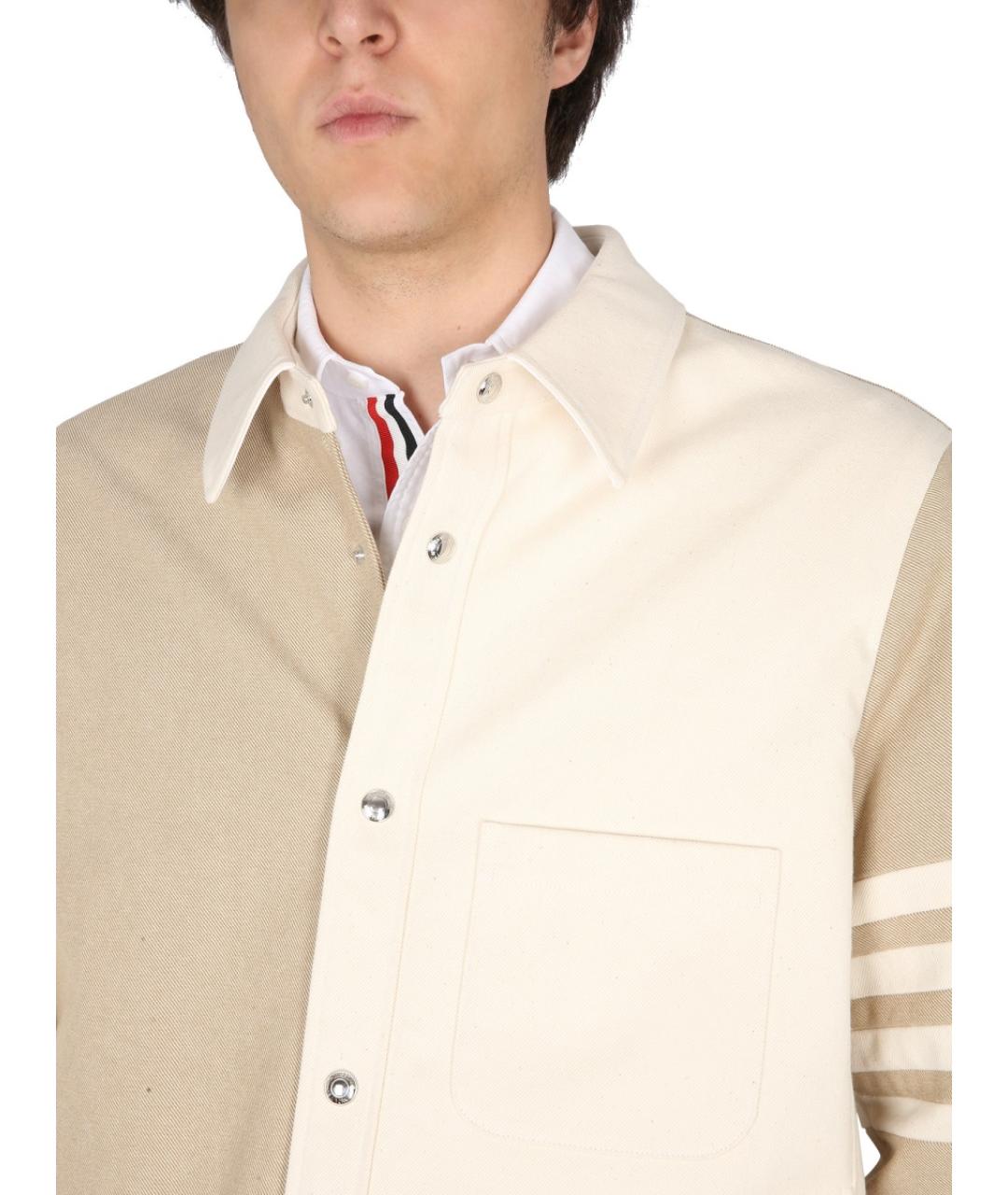 THOM BROWNE Бежевая хлопковая куртка, фото 5
