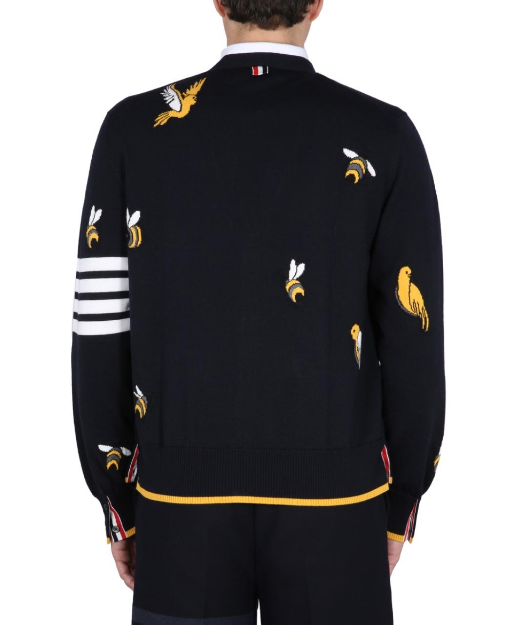 THOM BROWNE Синий шерстяной кардиган, фото 3