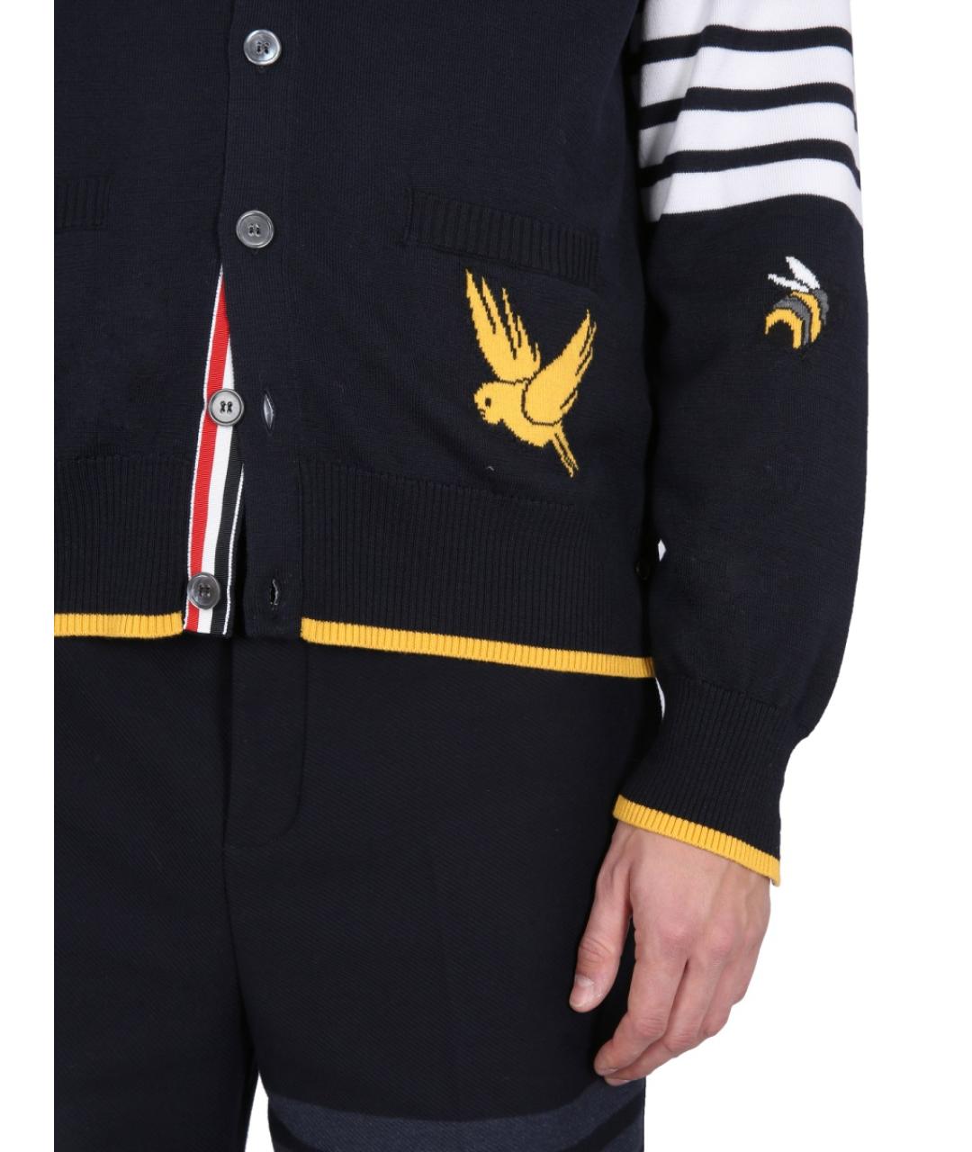 THOM BROWNE Синий шерстяной кардиган, фото 4