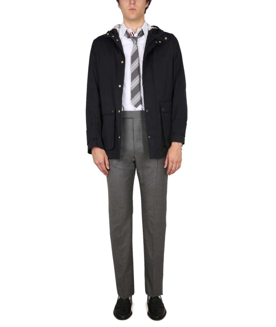 THOM BROWNE Синяя полиэстеровая парка, фото 2