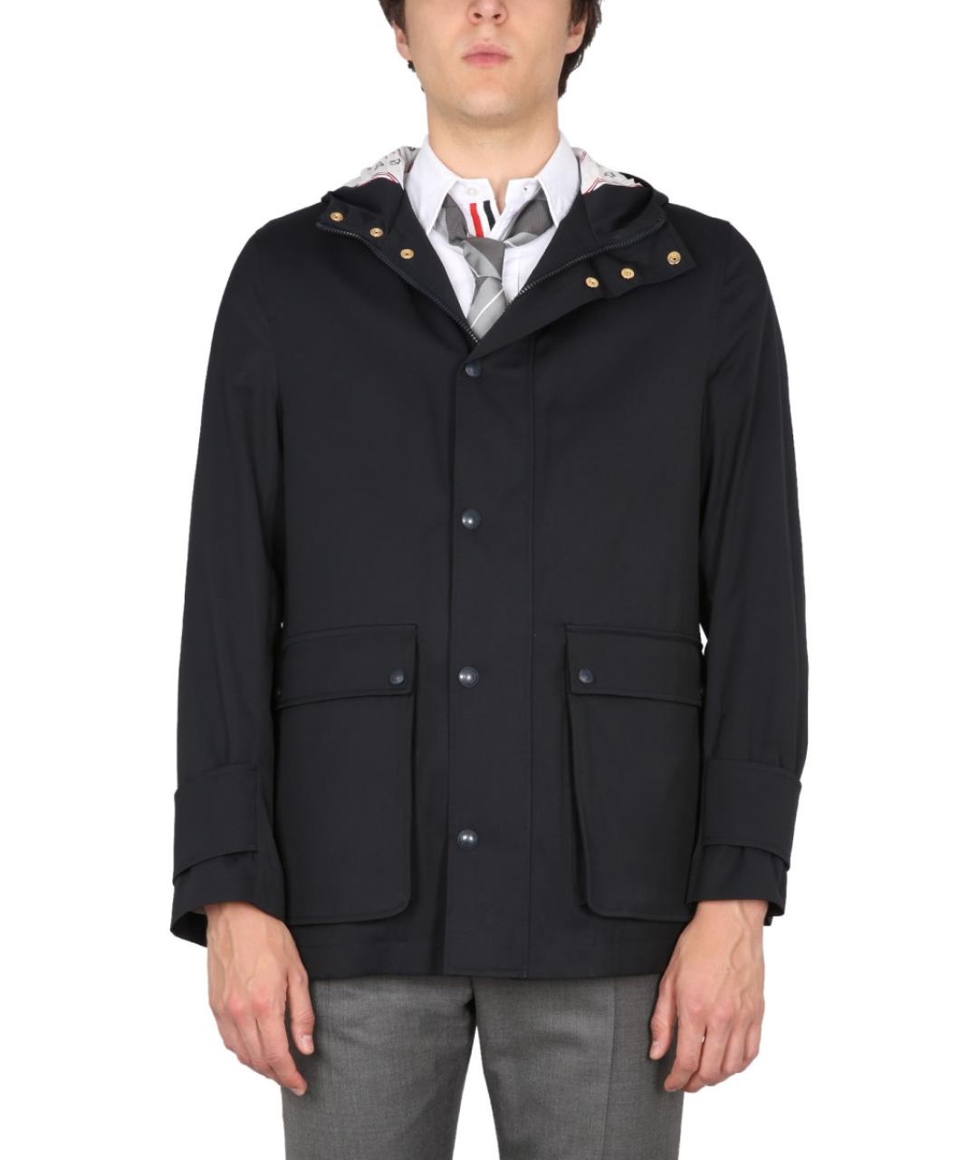 THOM BROWNE Синяя полиэстеровая парка, фото 5
