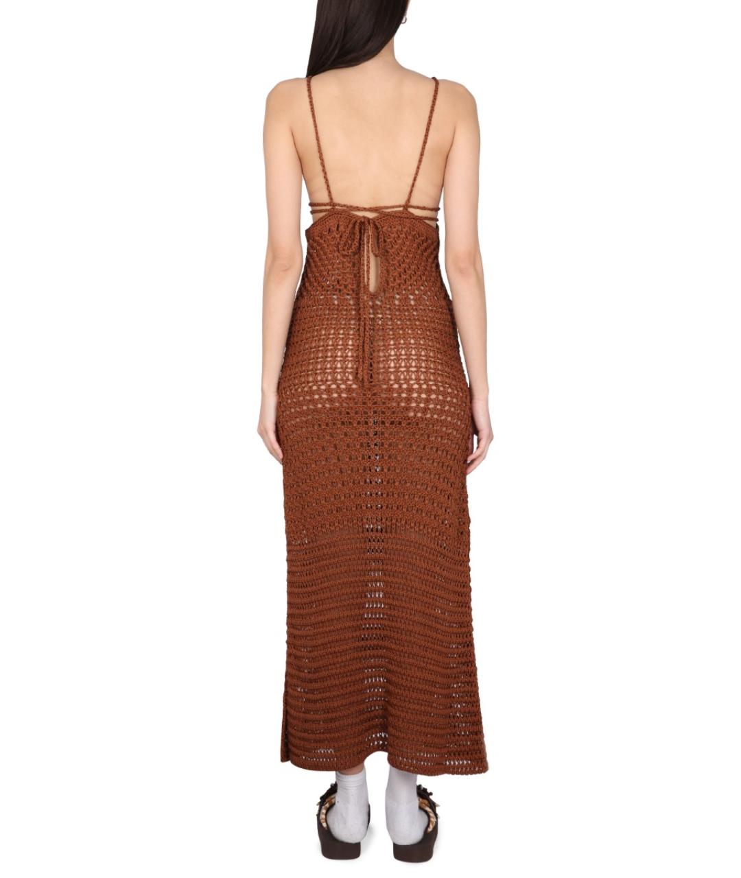 ALANUI Коричневое хлопковое повседневное платье, фото 3