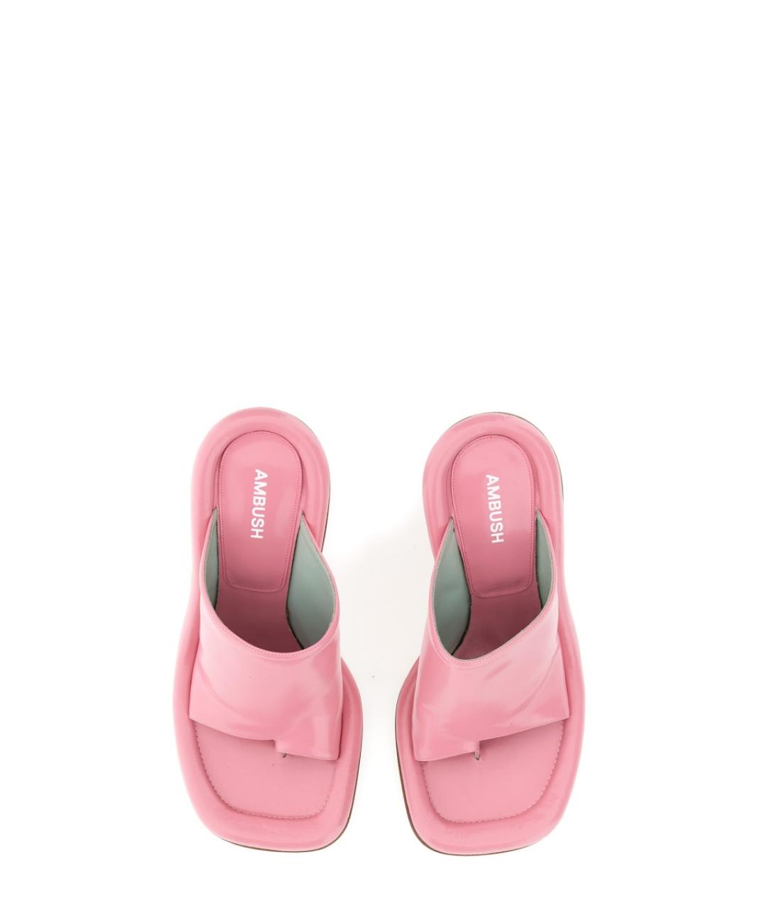 AMBUSH Розовые кожаные мюли, фото 2