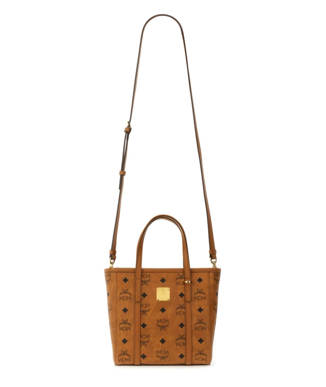 MCM Коричневая сумка тоут из искусственной кожи, фото 3