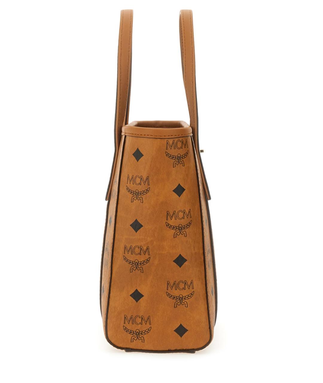 MCM Коричневая сумка тоут из искусственной кожи, фото 4