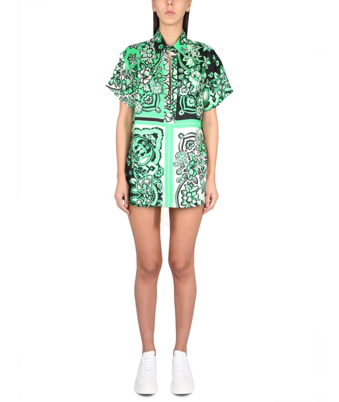 VALENTINO Зеленая шелковая рубашка, фото 5