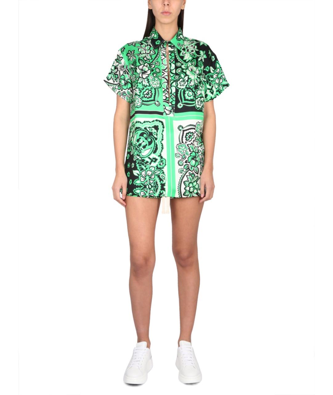 VALENTINO Зеленая шелковая рубашка, фото 2