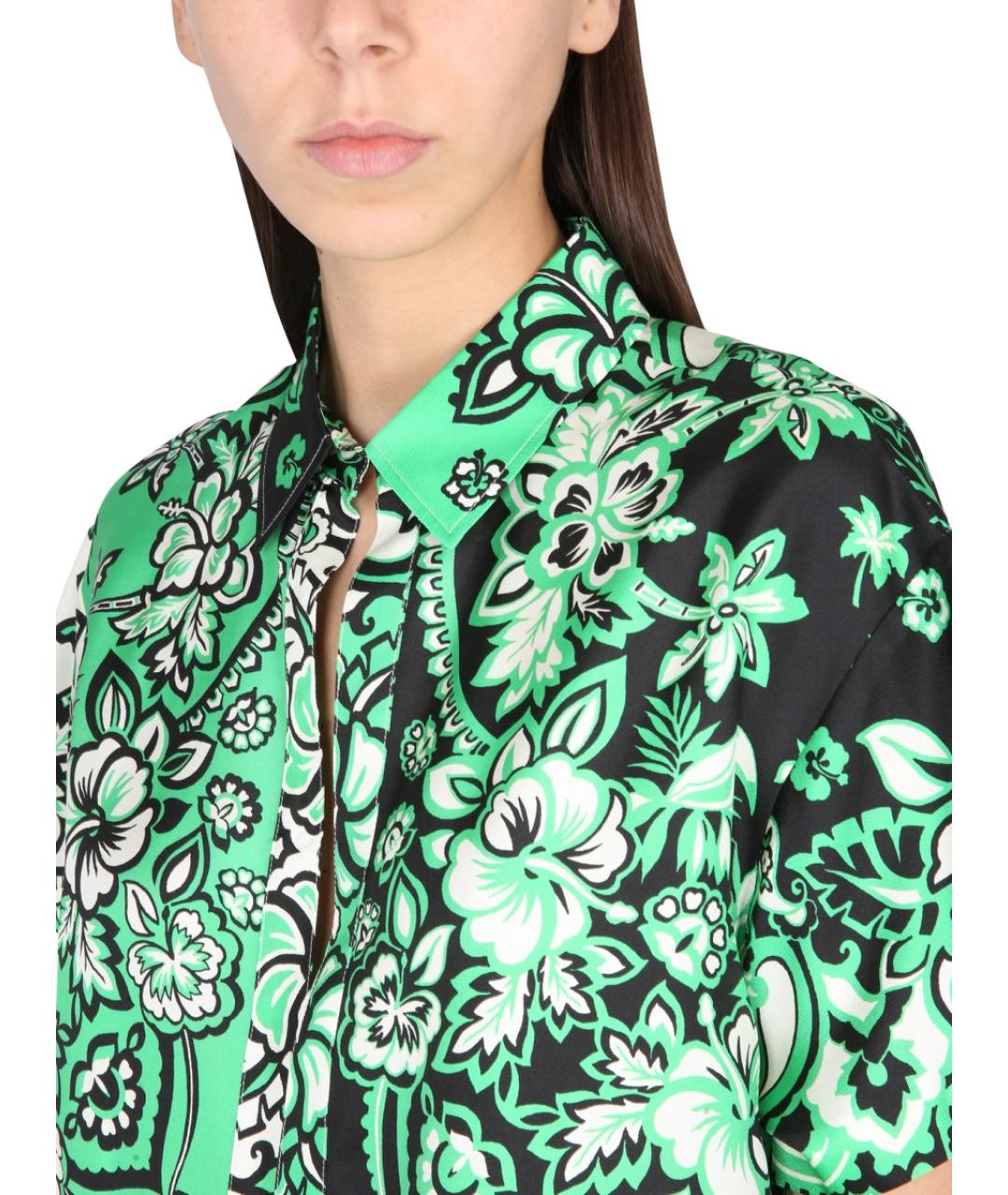 VALENTINO Зеленая шелковая рубашка, фото 4