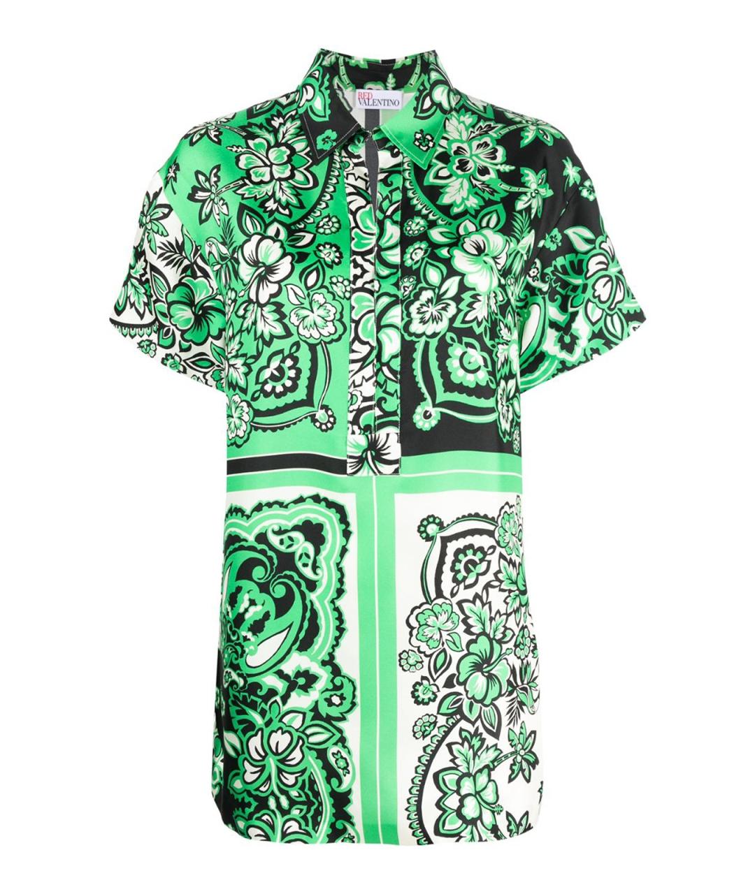 VALENTINO Зеленая шелковая рубашка, фото 1
