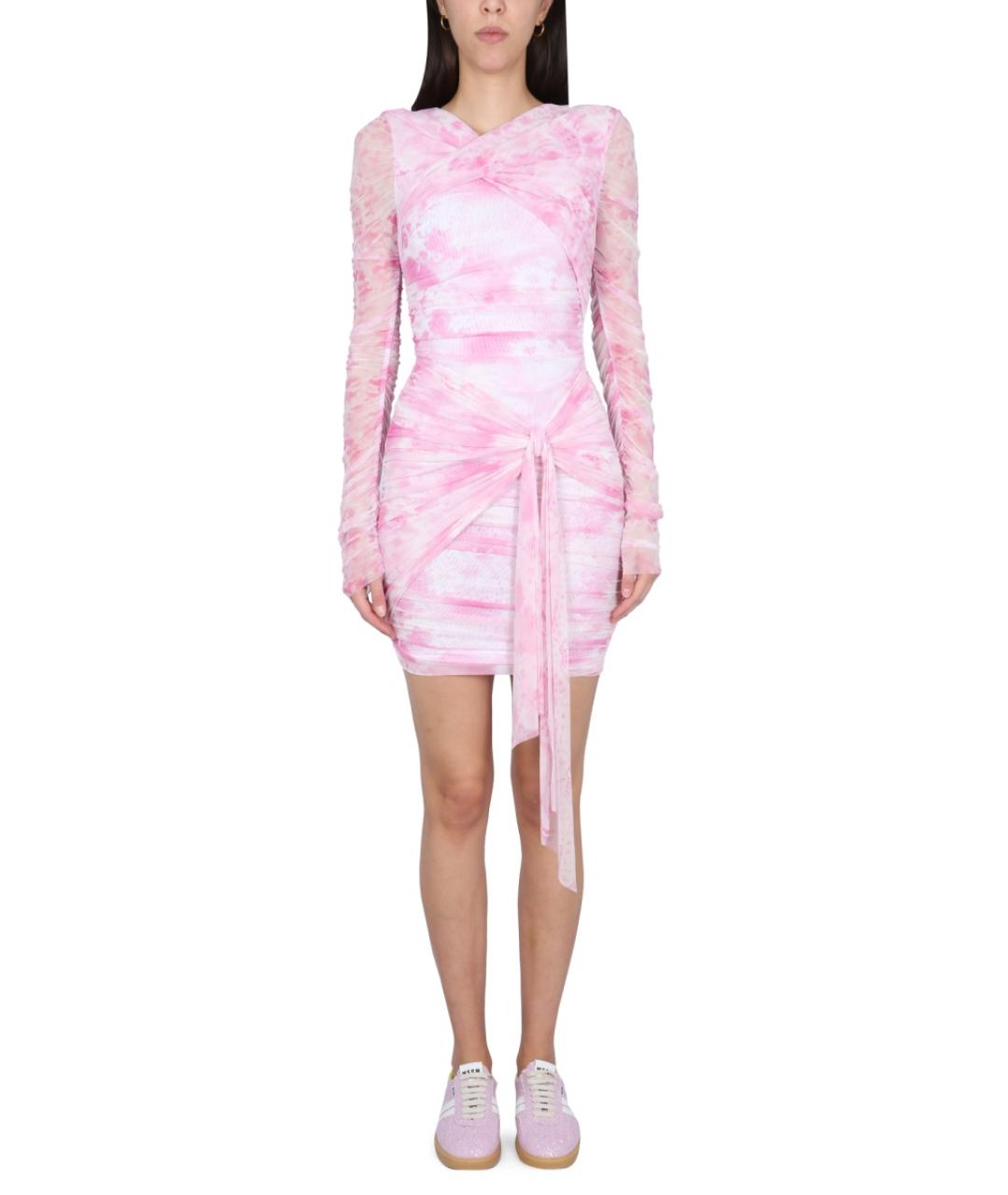 MSGM Розовое полиамидовое повседневное платье, фото 2